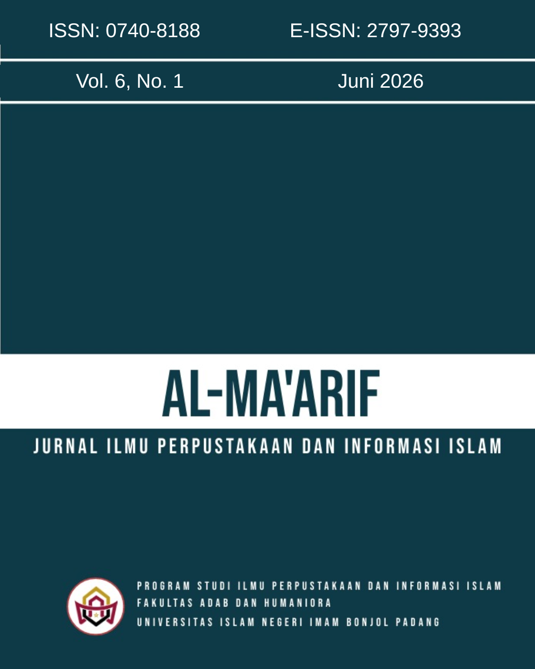 					View Vol. 6 No. 1 (2026): Al-Ma'arif : Jurnal Ilmu Perpustakaan dan Informasi Islam
				