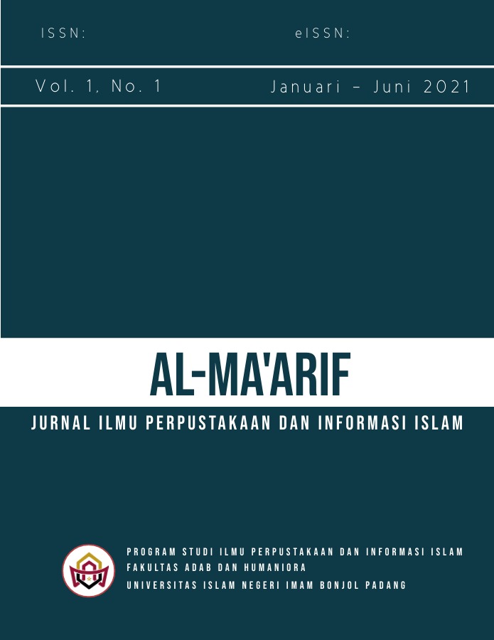 					View Vol. 1 No. 1 (2021): Al-Ma'arif: Ilmu Perpustakaan dan Informasi Islam
				